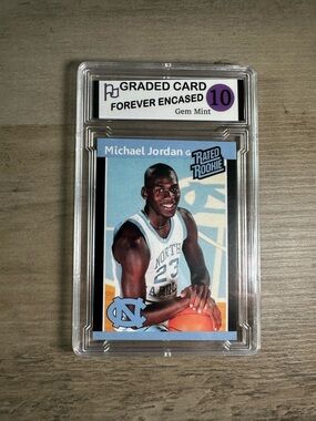 Michael Jordan Rated Rookie Gem Mint 10 Novelty Basketball Card. Bulls.